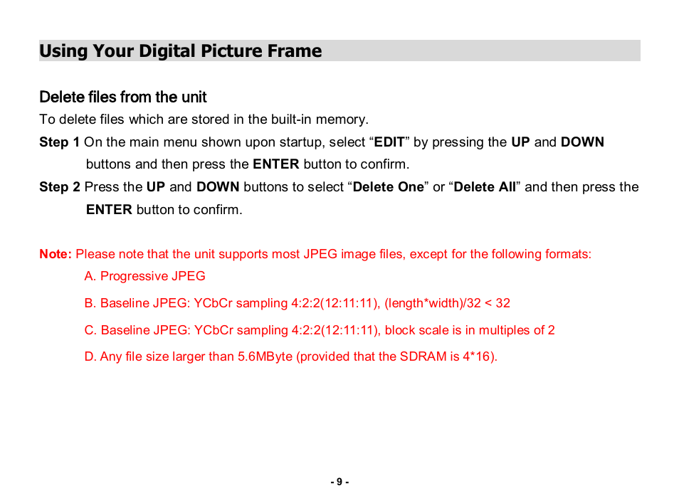 Using your digital picture frame | Nextar N3-505 User Manual | Page 9 / 14