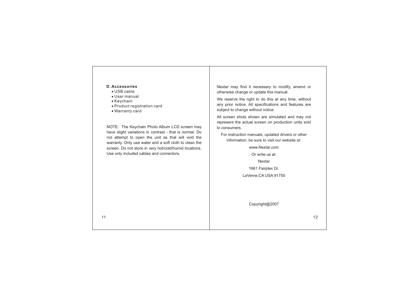 Nextar N1-107 User Manual | Page 7 / 7