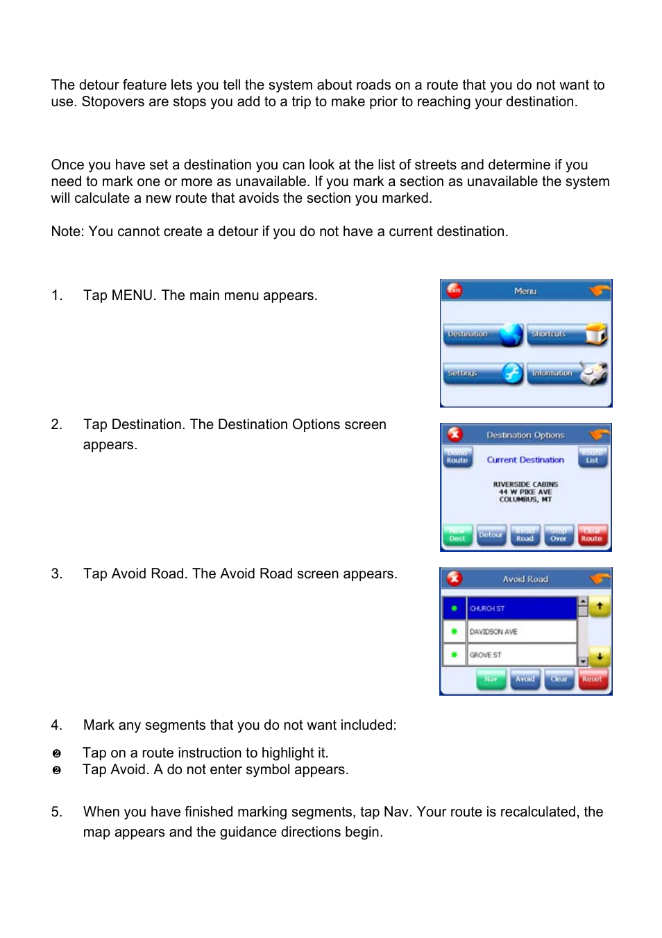 Adding detours and stopovers | Nextar X3-10 User Manual | Page 25 / 40