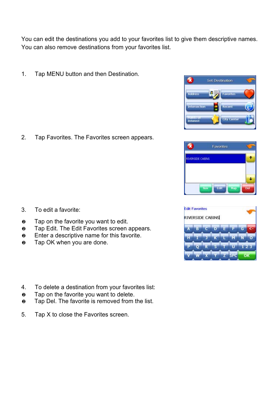 Managing your favorites list | Nextar X3-10 User Manual | Page 28 / 40