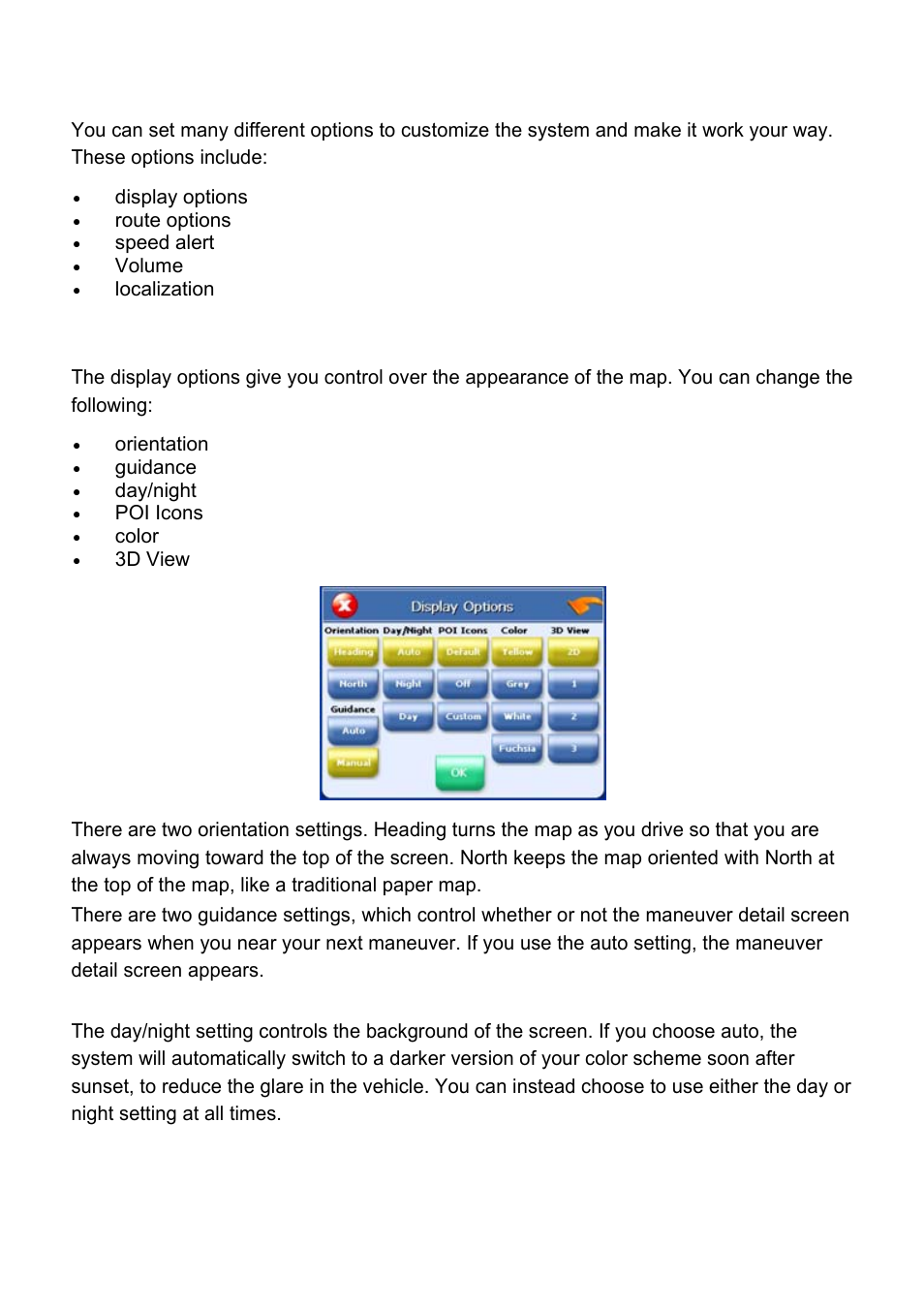 Setting your options, Display options | Nextar X3-10 User Manual | Page 30 / 40
