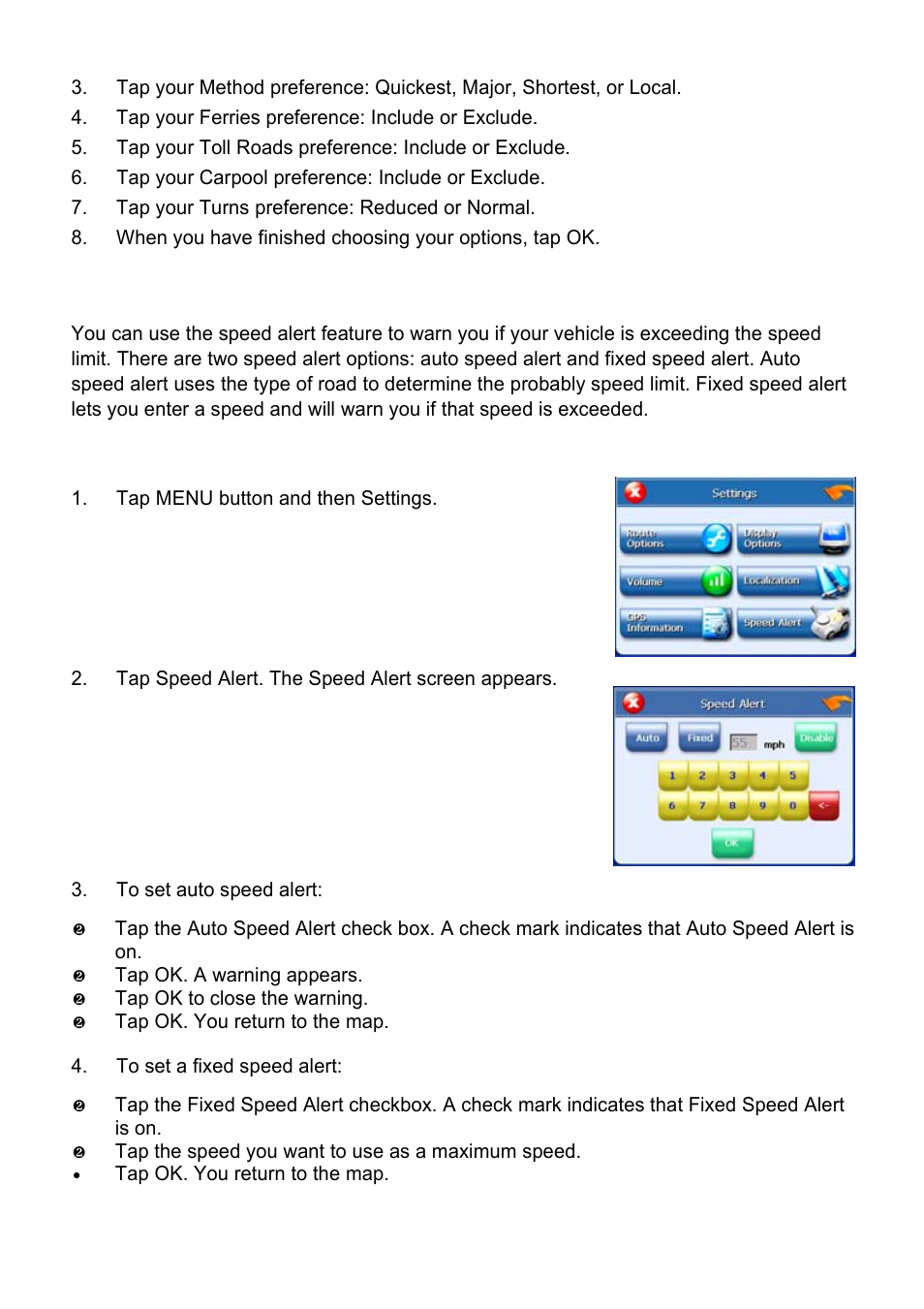 Speed alert | Nextar X3-10 User Manual | Page 34 / 40