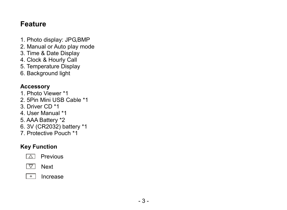 Feature | Nextar N1-504 User Manual | Page 5 / 18