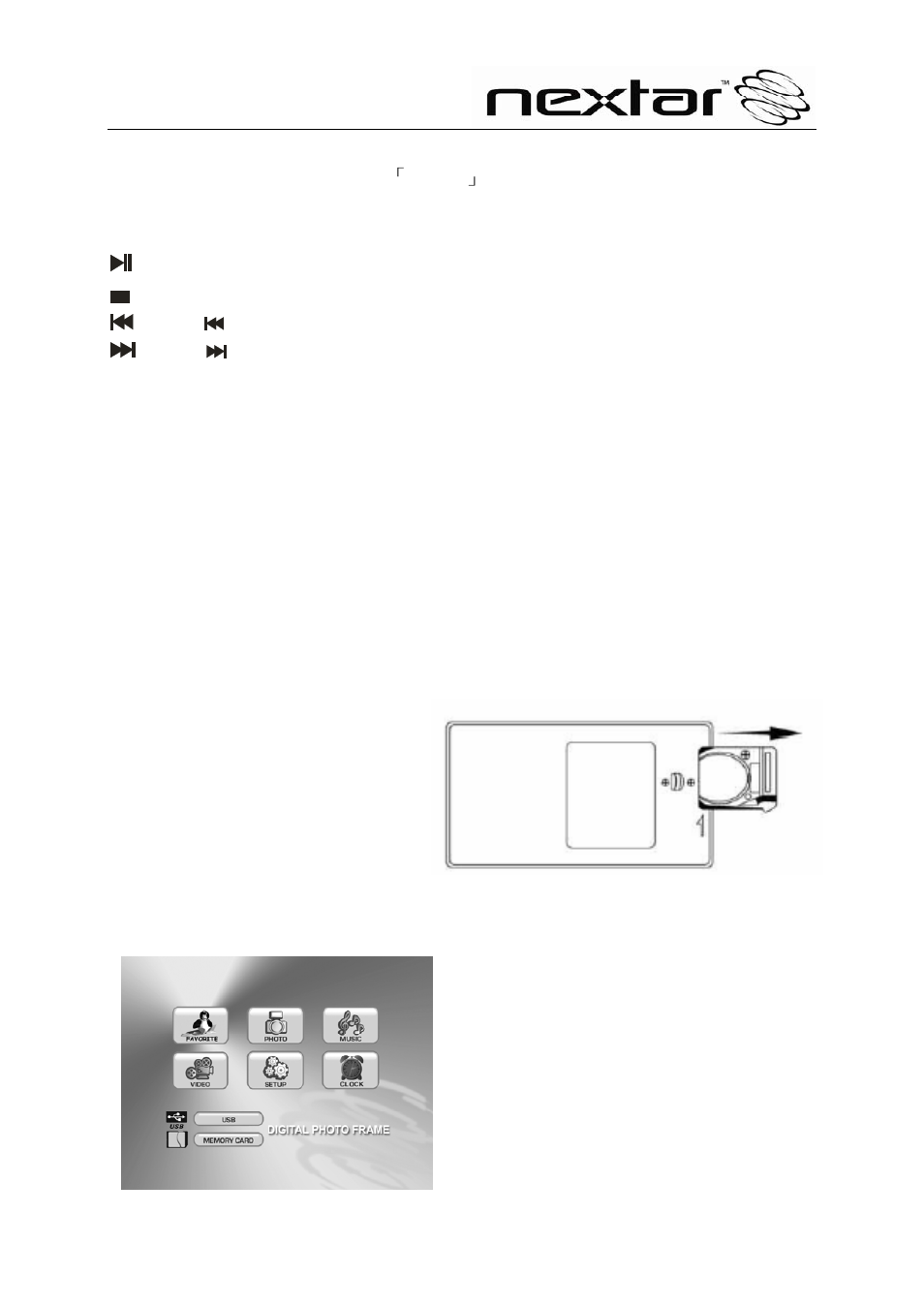 Main menu | Nextar N8-101 User Manual | Page 8 / 17