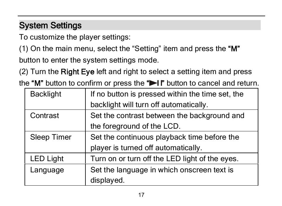 System settings | Nextar MA589 User Manual | Page 18 / 30