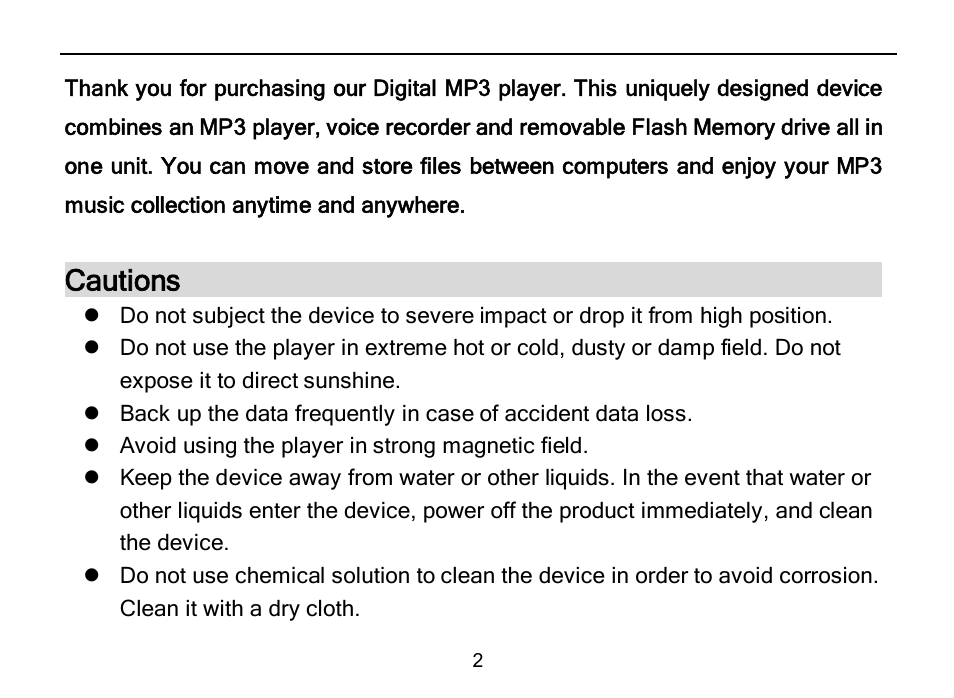 Cautions | Nextar MA589 User Manual | Page 3 / 30