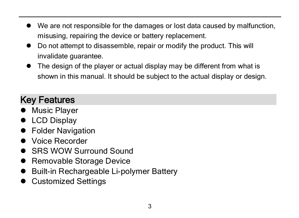 Key features | Nextar MA589 User Manual | Page 4 / 30