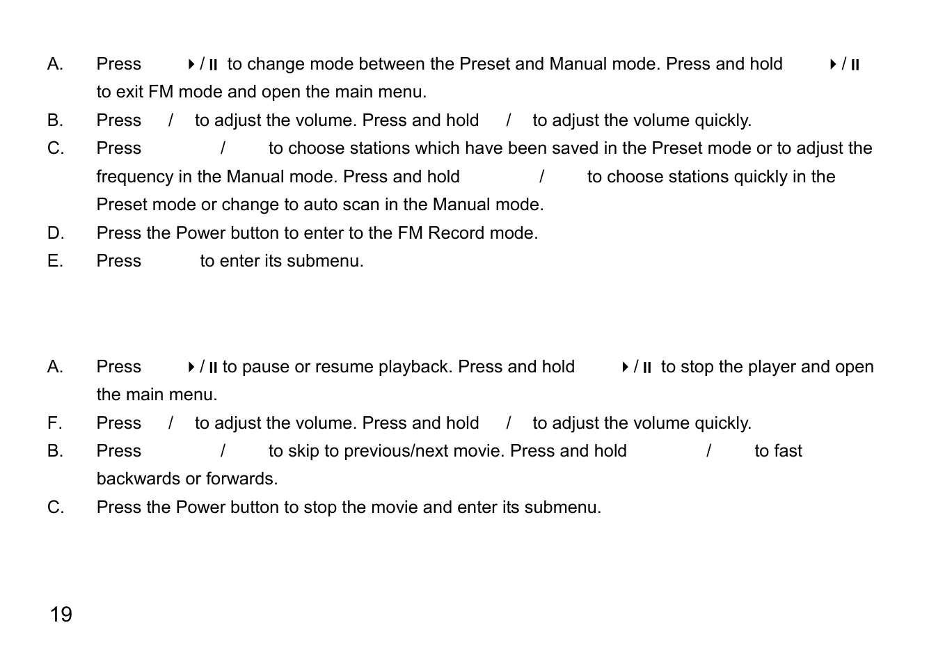 Operation in movie mode, Peration in movie mode | Nextar MA791 User Manual | Page 23 / 33