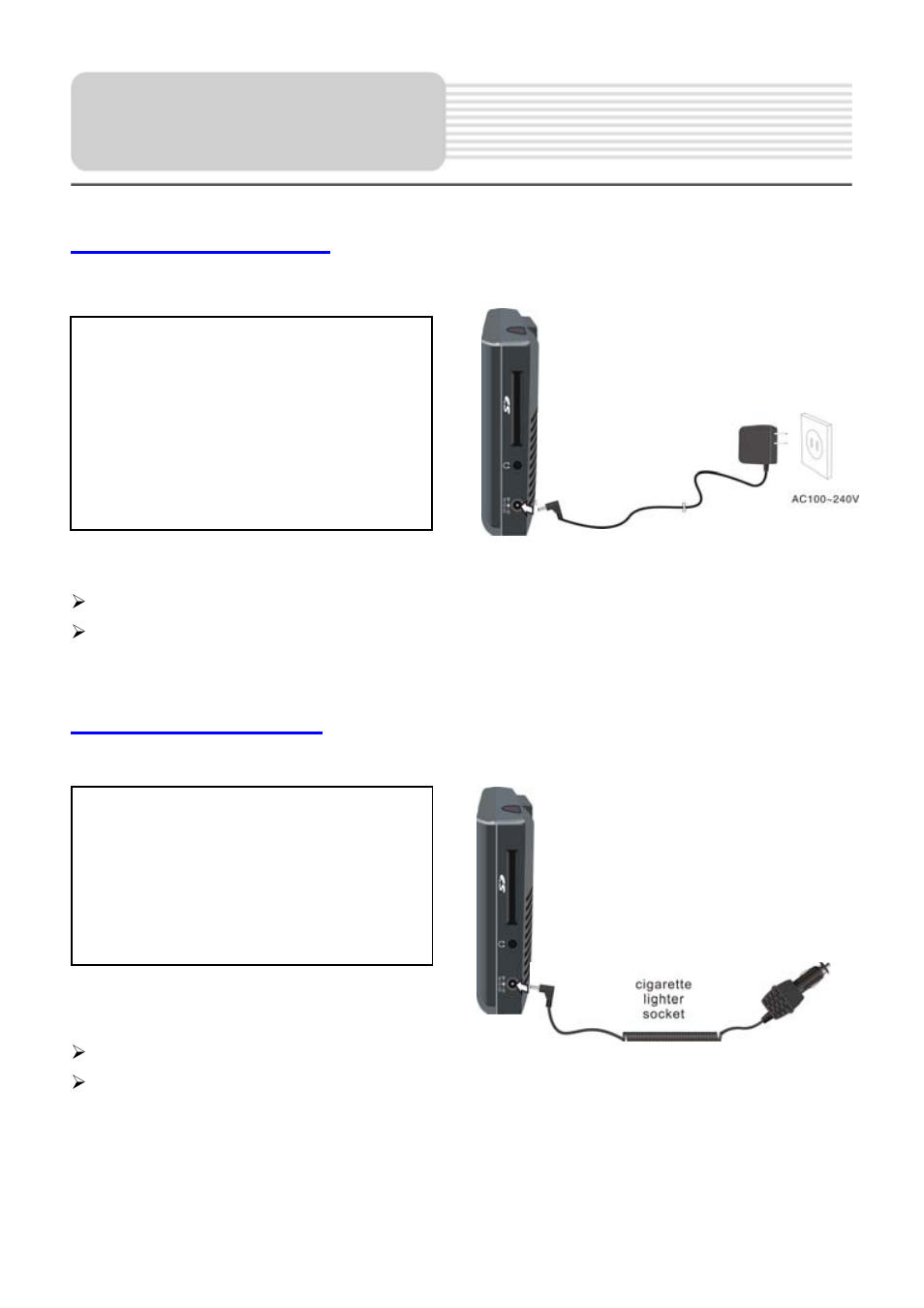 Power supply preparation, Using the ac adaptor, Using of car adaptor | Nextar X3-01 User Manual | Page 10 / 21