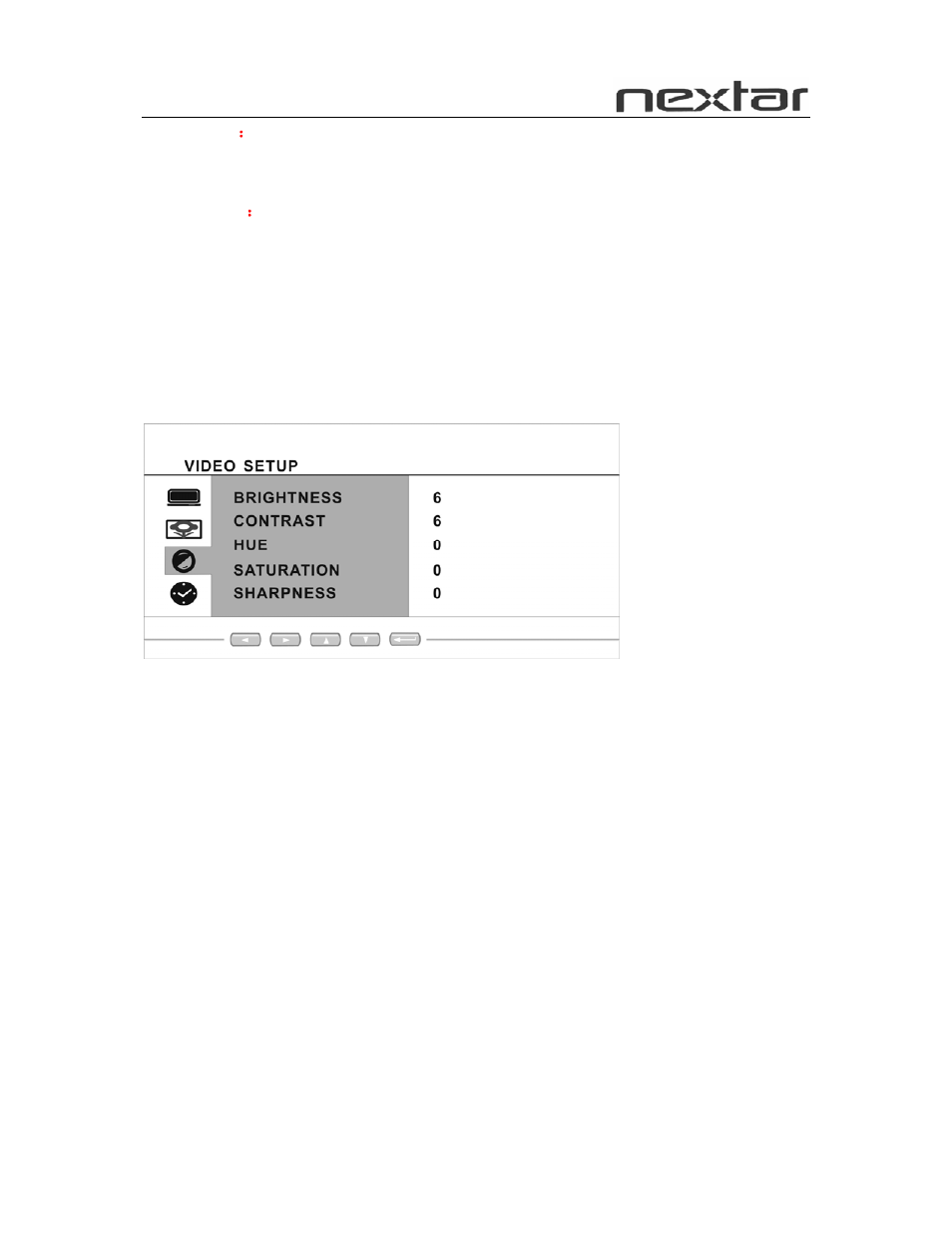 Video setup, Function, Clock setup | Nextar N7-107 User Manual | Page 13 / 17