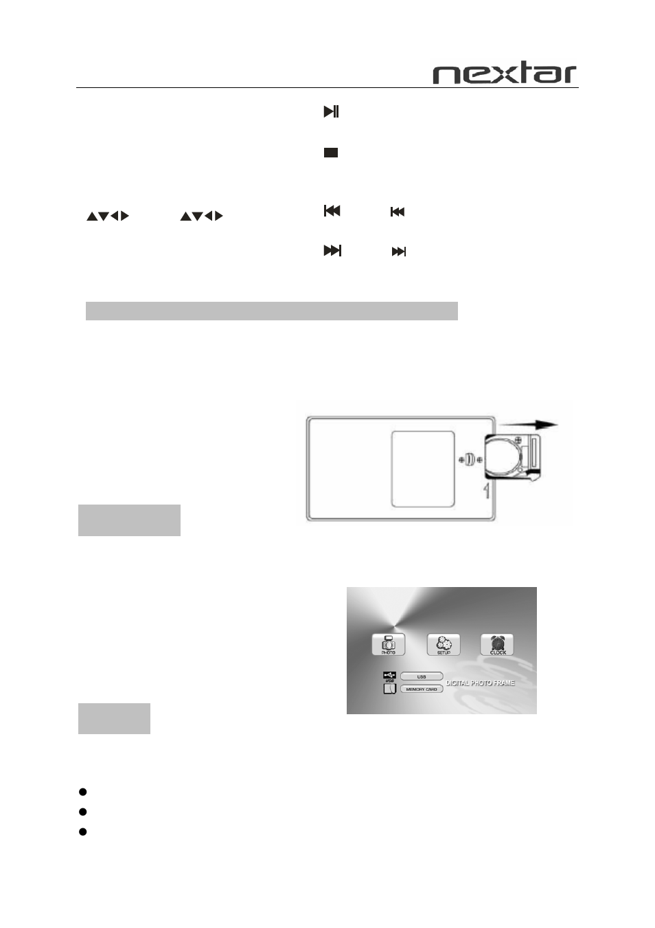 Main menu, Setup | Nextar N7-110 User Manual | Page 6 / 8