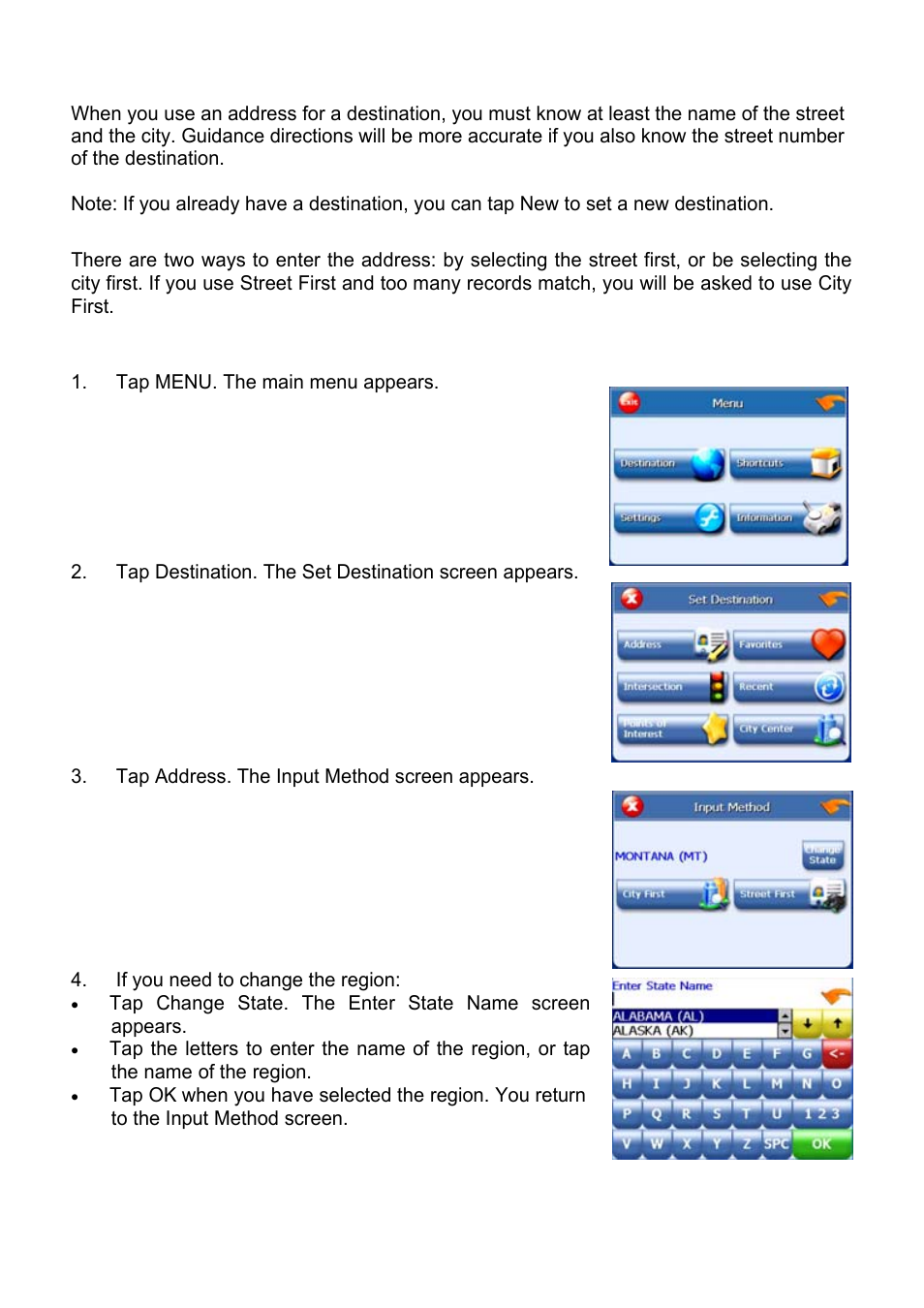 Using an address as a destination | Nextar Global Positioning Satellites User Manual | Page 10 / 40