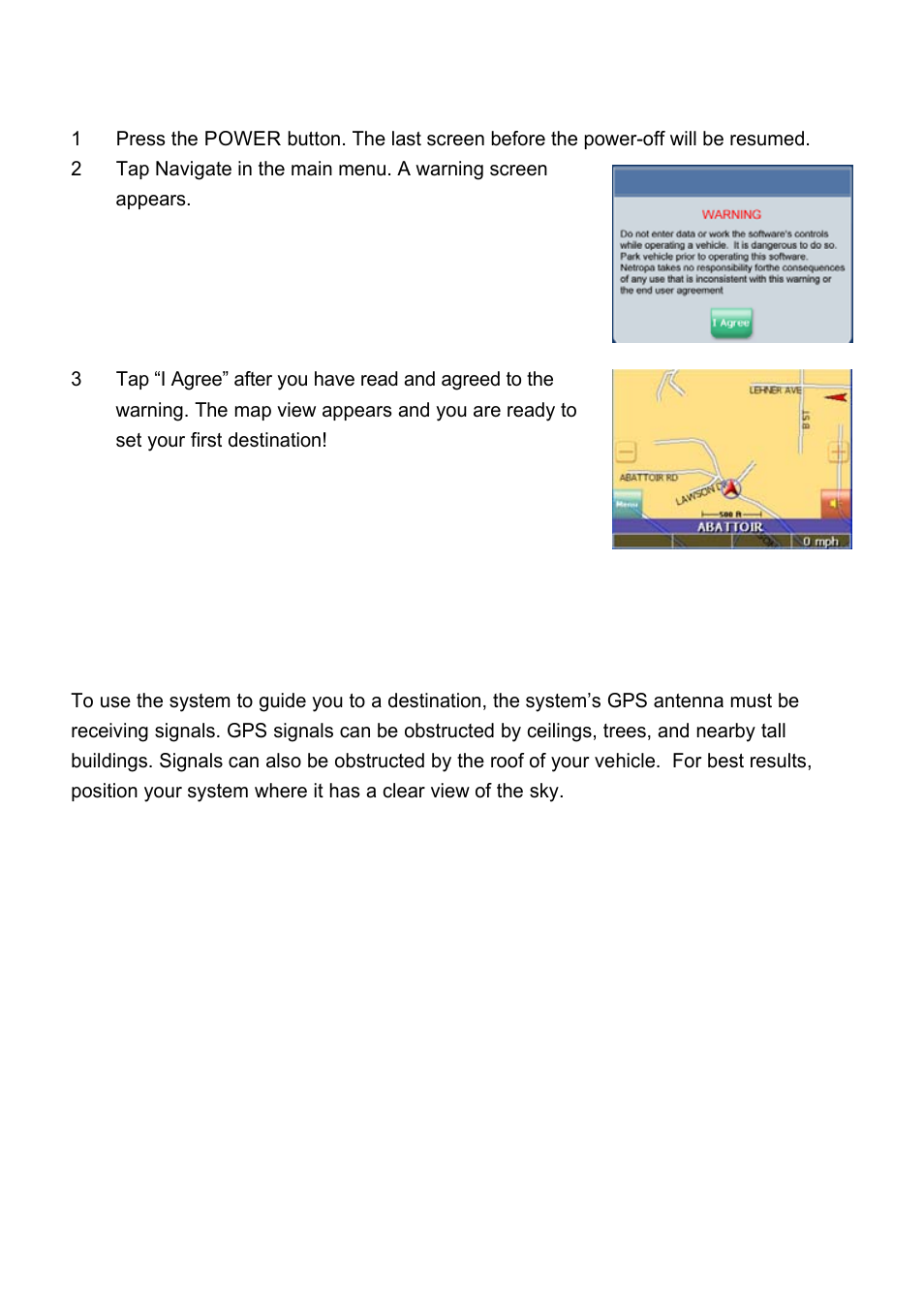 Getting a gps signal | Nextar Global Positioning Satellites User Manual | Page 3 / 40