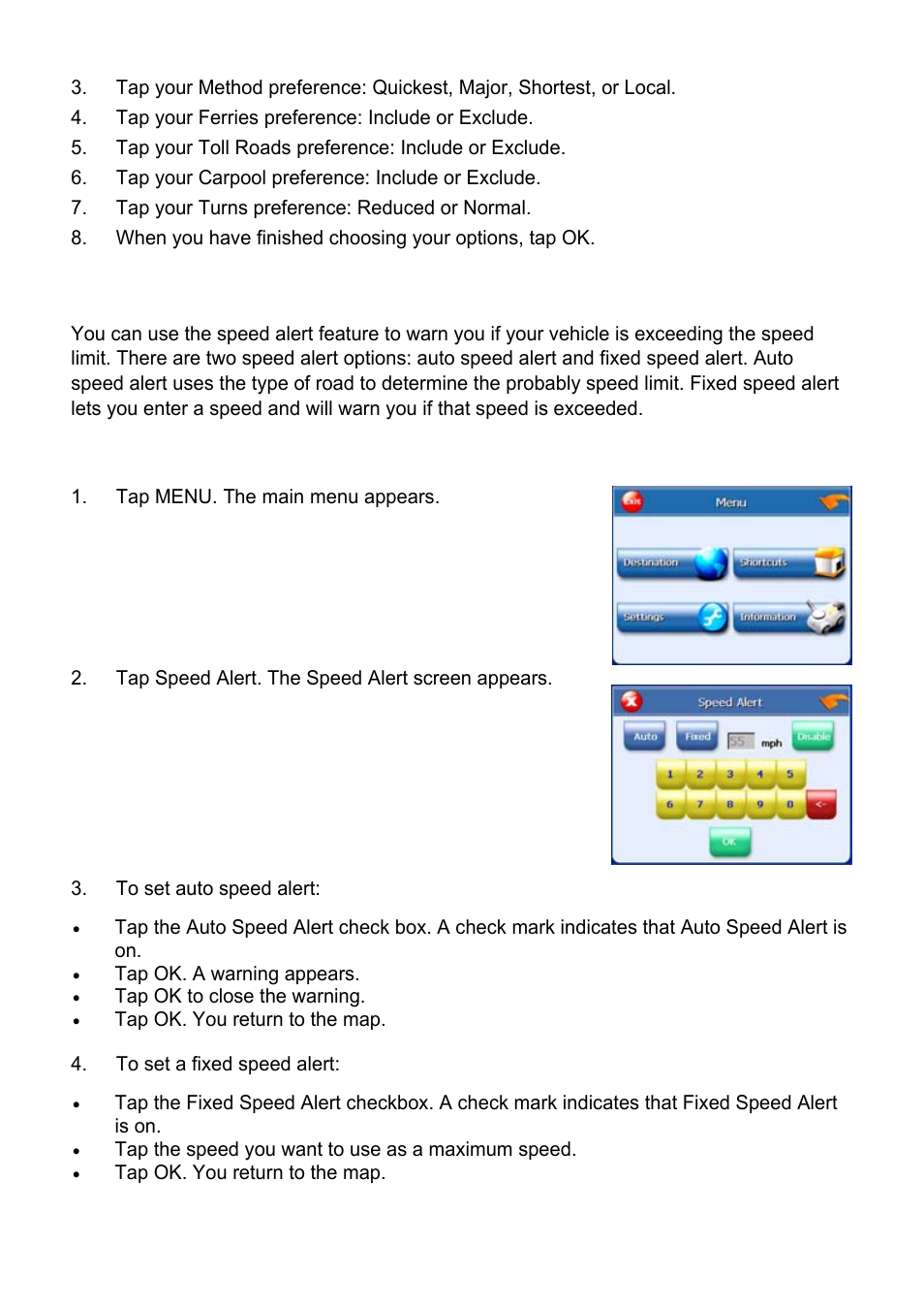Speed alert | Nextar Global Positioning Satellites User Manual | Page 34 / 40
