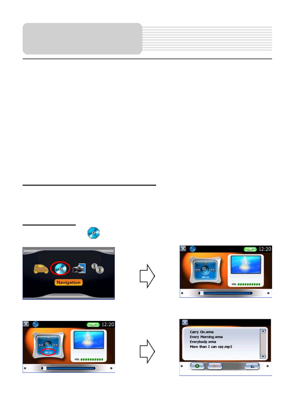 Loading mp3 and wma format files, Playing music | Nextar 4.3 Q4 User Manual | Page 16 / 23