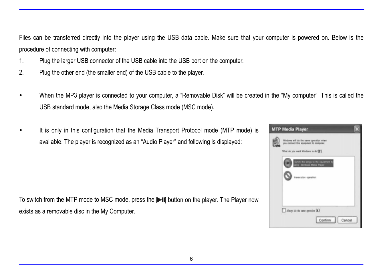Connecting player to computer | Nextar MA715A User Manual | Page 10 / 44