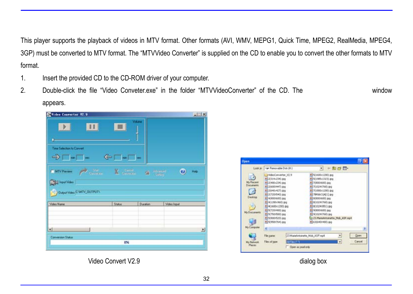 Converting video to mtv format | Nextar MA715A User Manual | Page 36 / 44