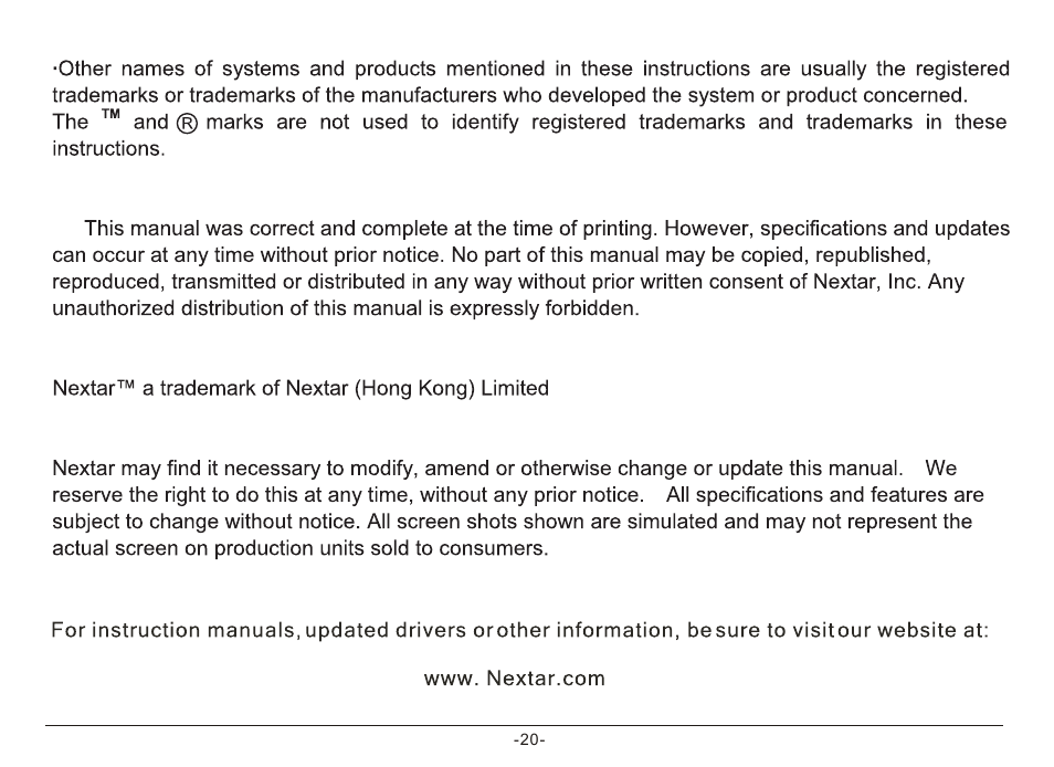 Nextar MA933A User Manual | Page 22 / 23