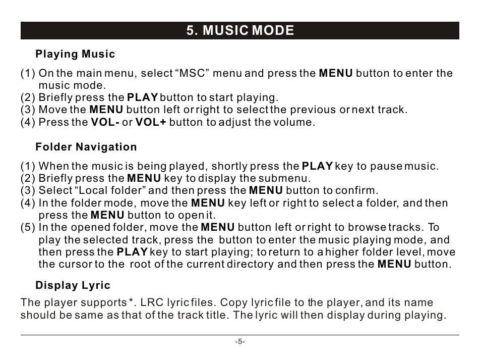 Т³гж 7, Music mode | Nextar MA933A User Manual | Page 7 / 23