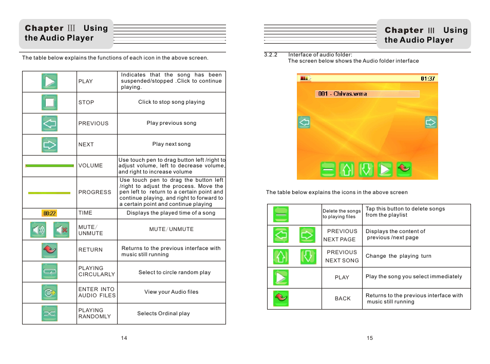 页面 9, Chapter Ⅲ using the audio player | Nextar S3 User Manual | Page 9 / 13