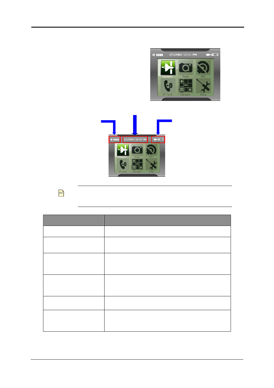 Main menu, Button name | Nextar SNAP3 User Manual | Page 21 / 41