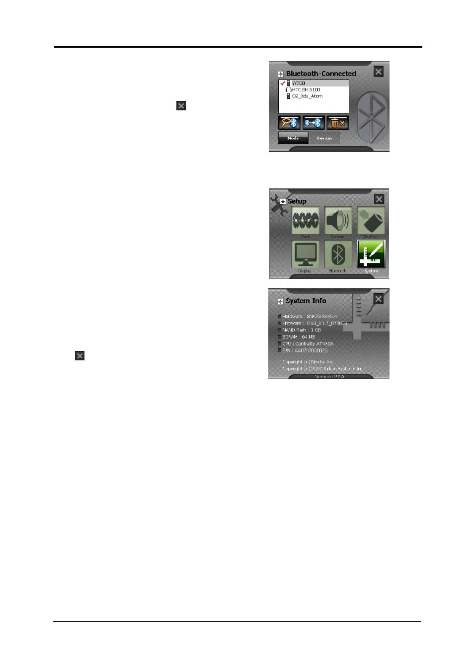 System, Ystem | Nextar SNAP3 User Manual | Page 31 / 41