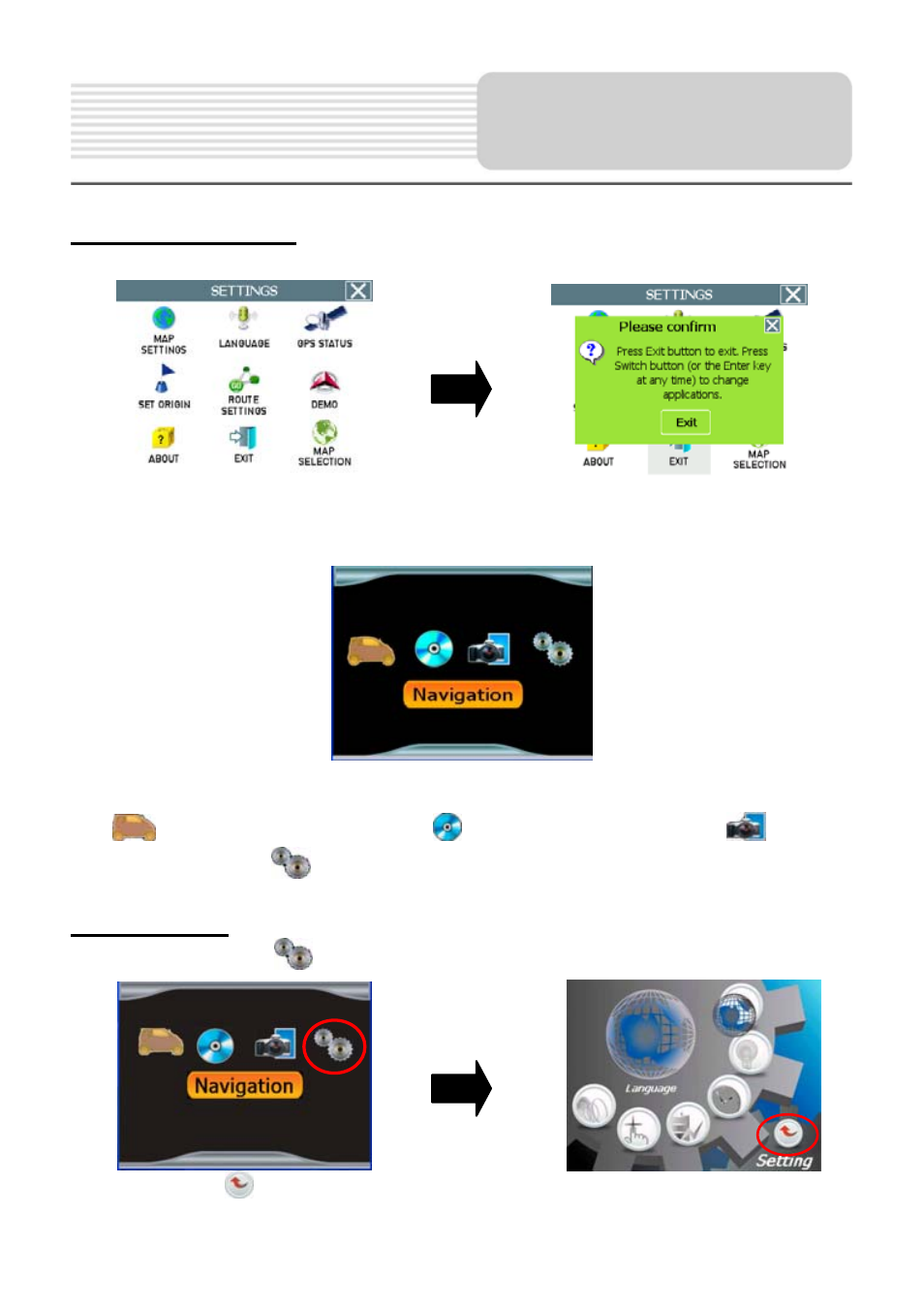 General setup, System main menu, Setting menu | Nextar M30208EH02 User Manual | Page 12 / 23