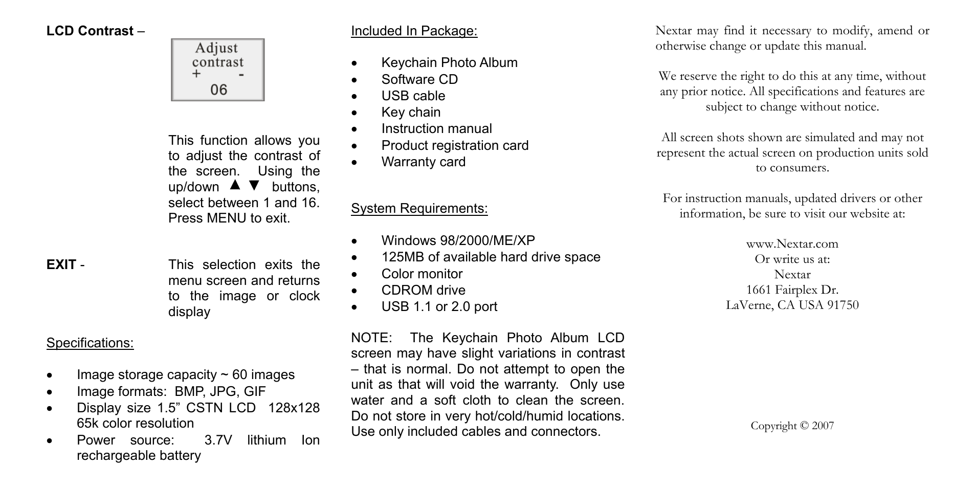 Nextar N1-101 User Manual | Page 5 / 5