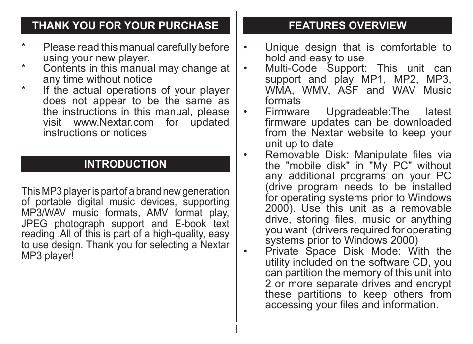 Nextar MA206 User Manual | Page 3 / 44