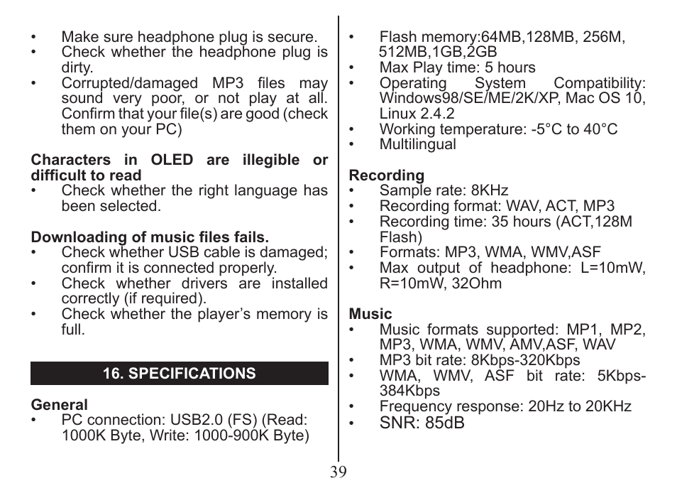 Nextar MA206 User Manual | Page 41 / 44