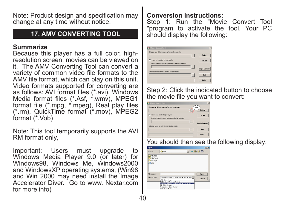 Nextar MA206 User Manual | Page 42 / 44