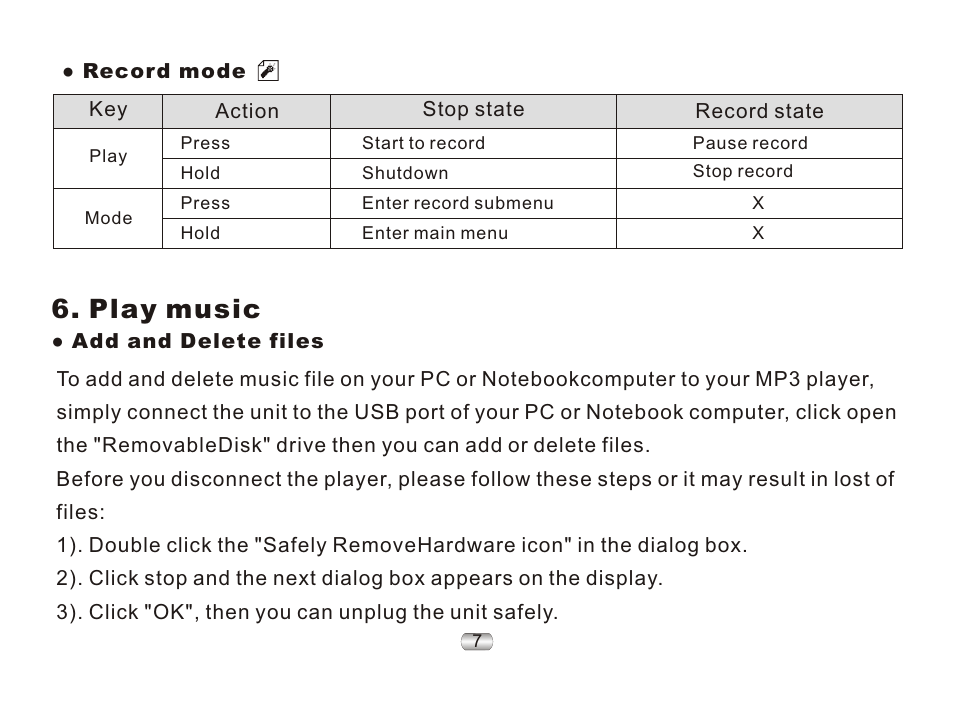 页 11, Play music | Nextar ma977 User Manual | Page 11 / 34