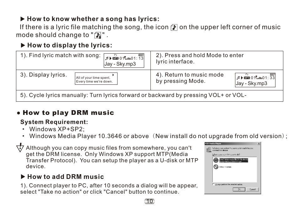 How to display the lyrics, How to add drm music | Nextar ma977 User Manual | Page 14 / 34
