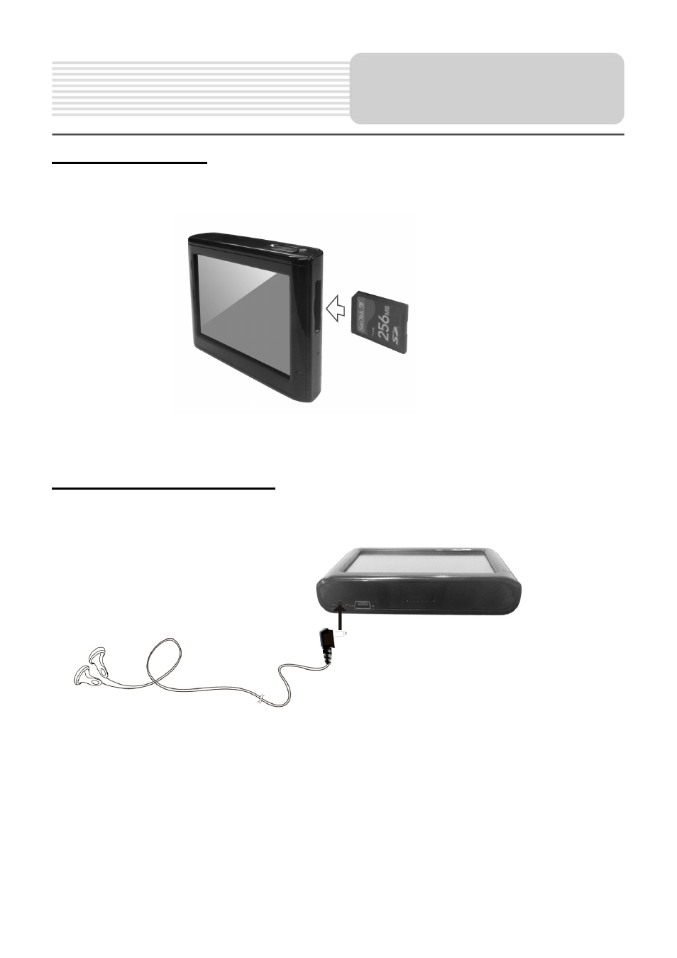 Inserting sd card, Connecting to earphones, System connections | Nextar ME User Manual | Page 10 / 26