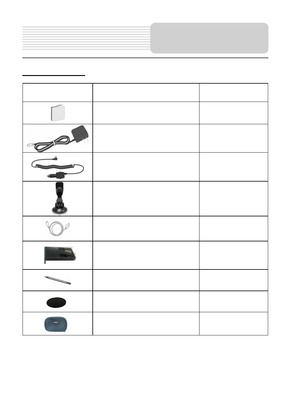 Accessories list, Note, Accessories | Nextar ME User Manual | Page 7 / 26