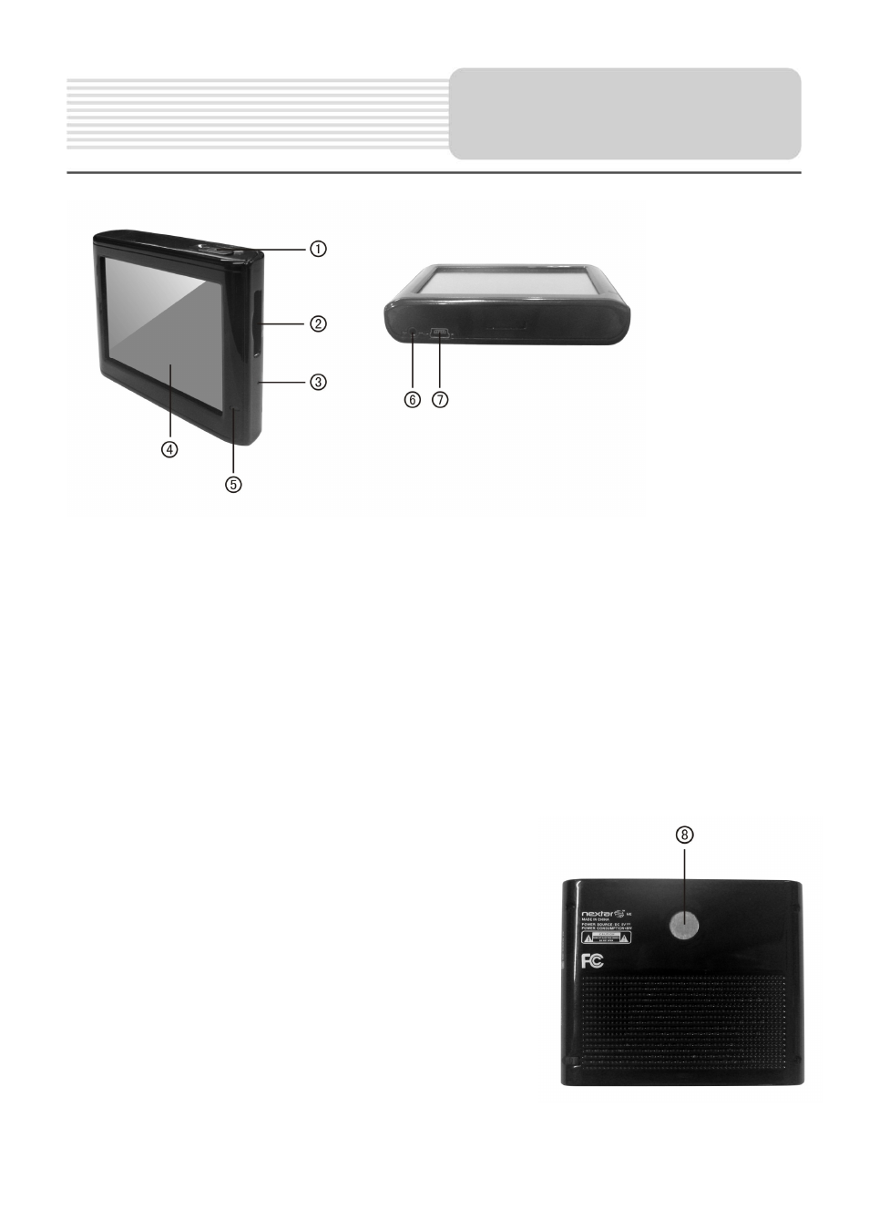 View of main unit | Nextar ME User Manual | Page 8 / 26