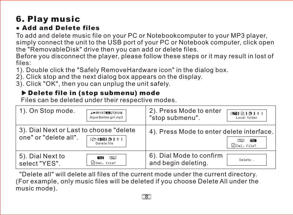 页 12, Play music | Nextar MA97T User Manual | Page 12 / 33