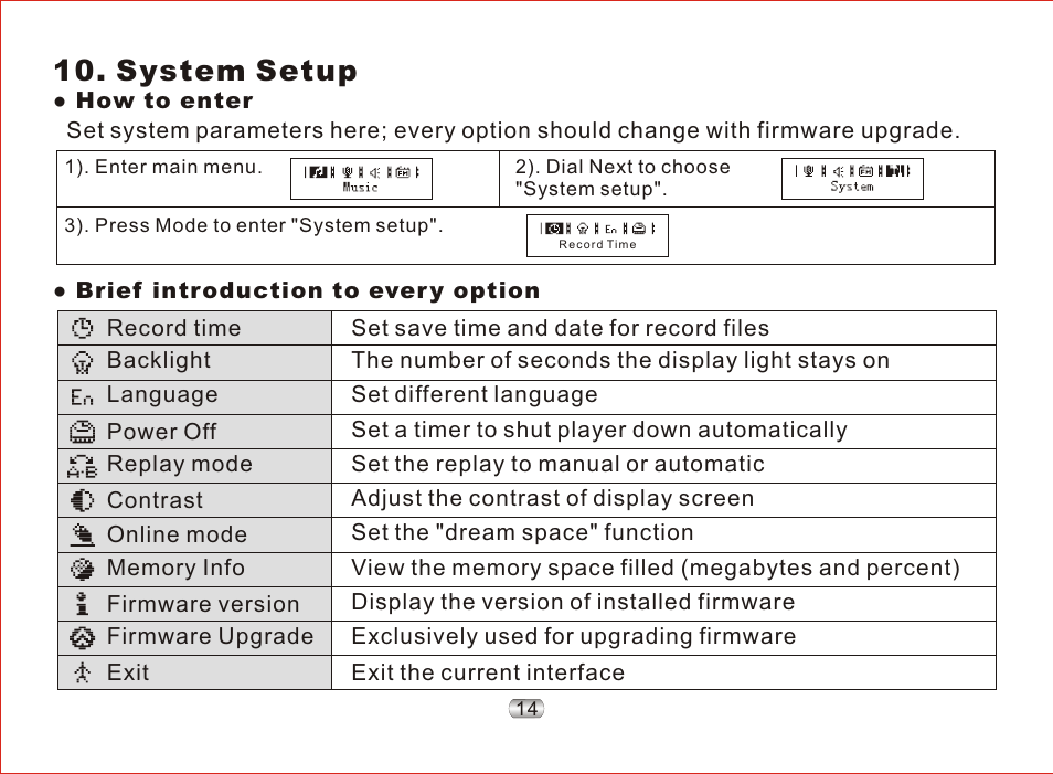 页 18, System setup | Nextar MA97T User Manual | Page 18 / 33