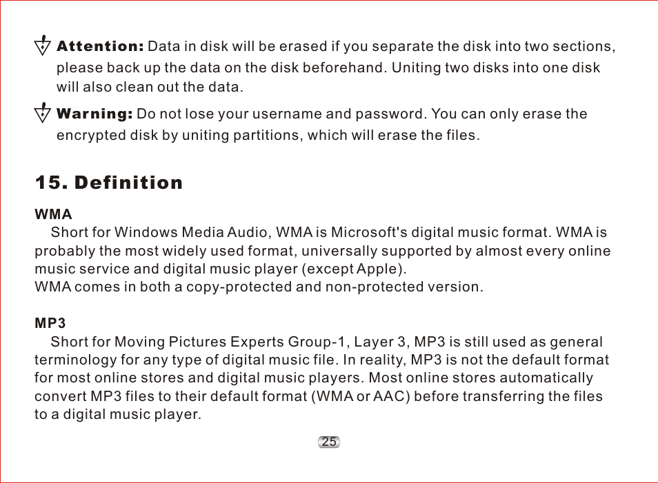 页 29, Definition | Nextar MA97T User Manual | Page 29 / 33
