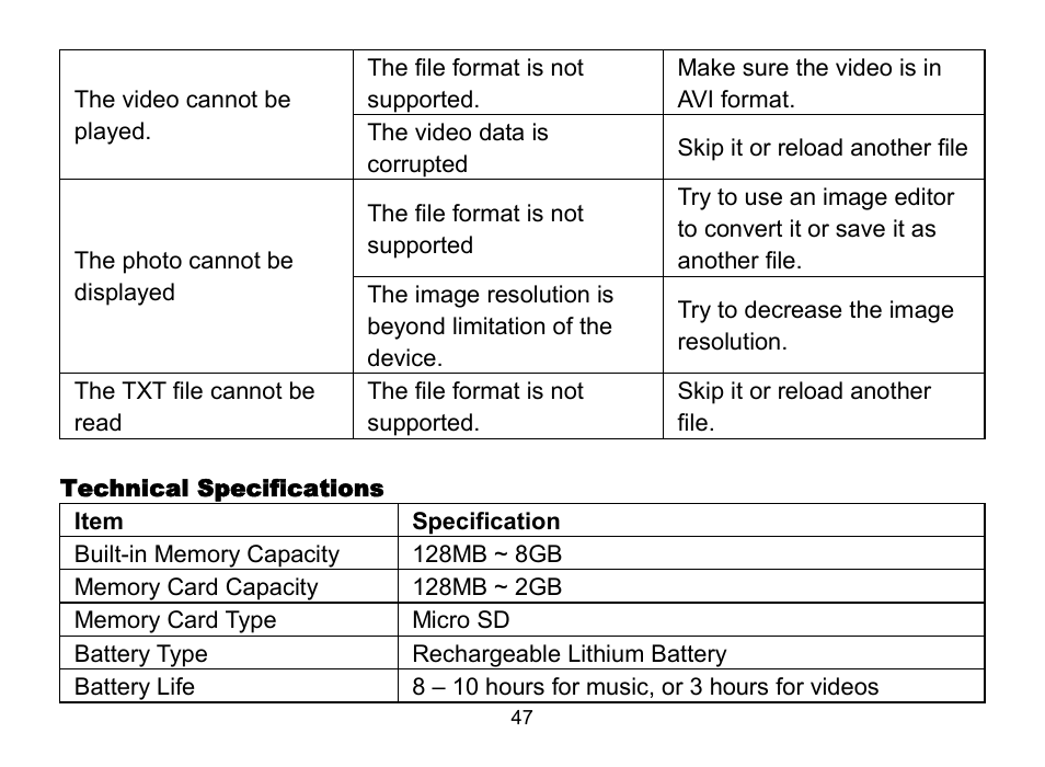 Nextar MA809 User Manual | Page 47 / 56