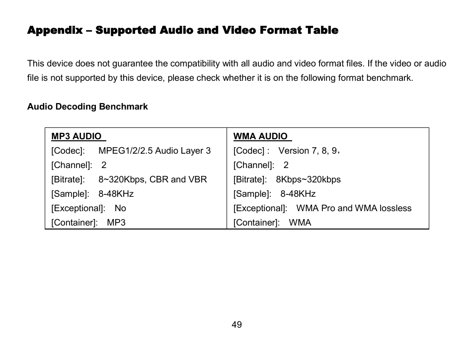 Nextar MA809 User Manual | Page 49 / 56
