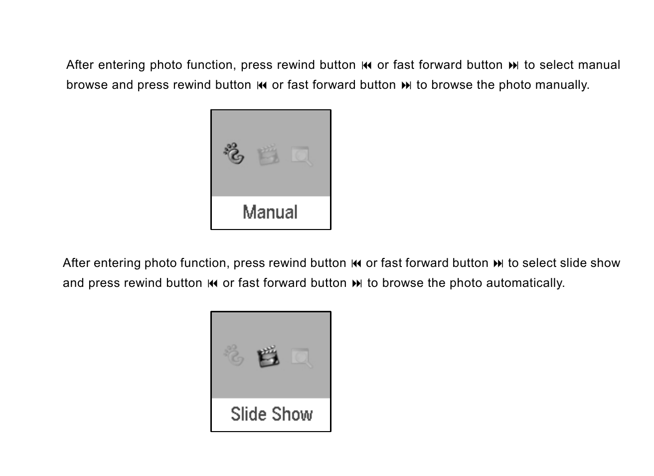 Manual browse, Slide show | Nextar MA715 User Manual | Page 20 / 46
