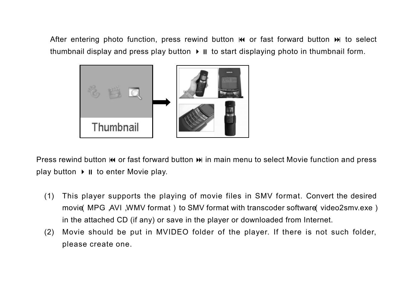 Thumbnail, Movie | Nextar MA715 User Manual | Page 21 / 46