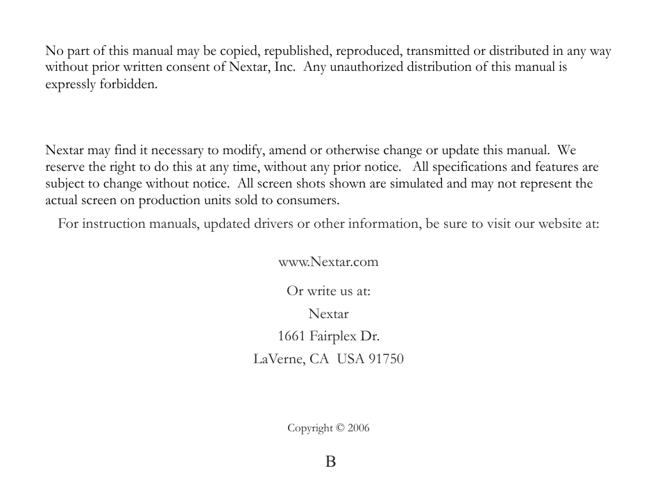 Nextar MA715 User Manual | Page 46 / 46