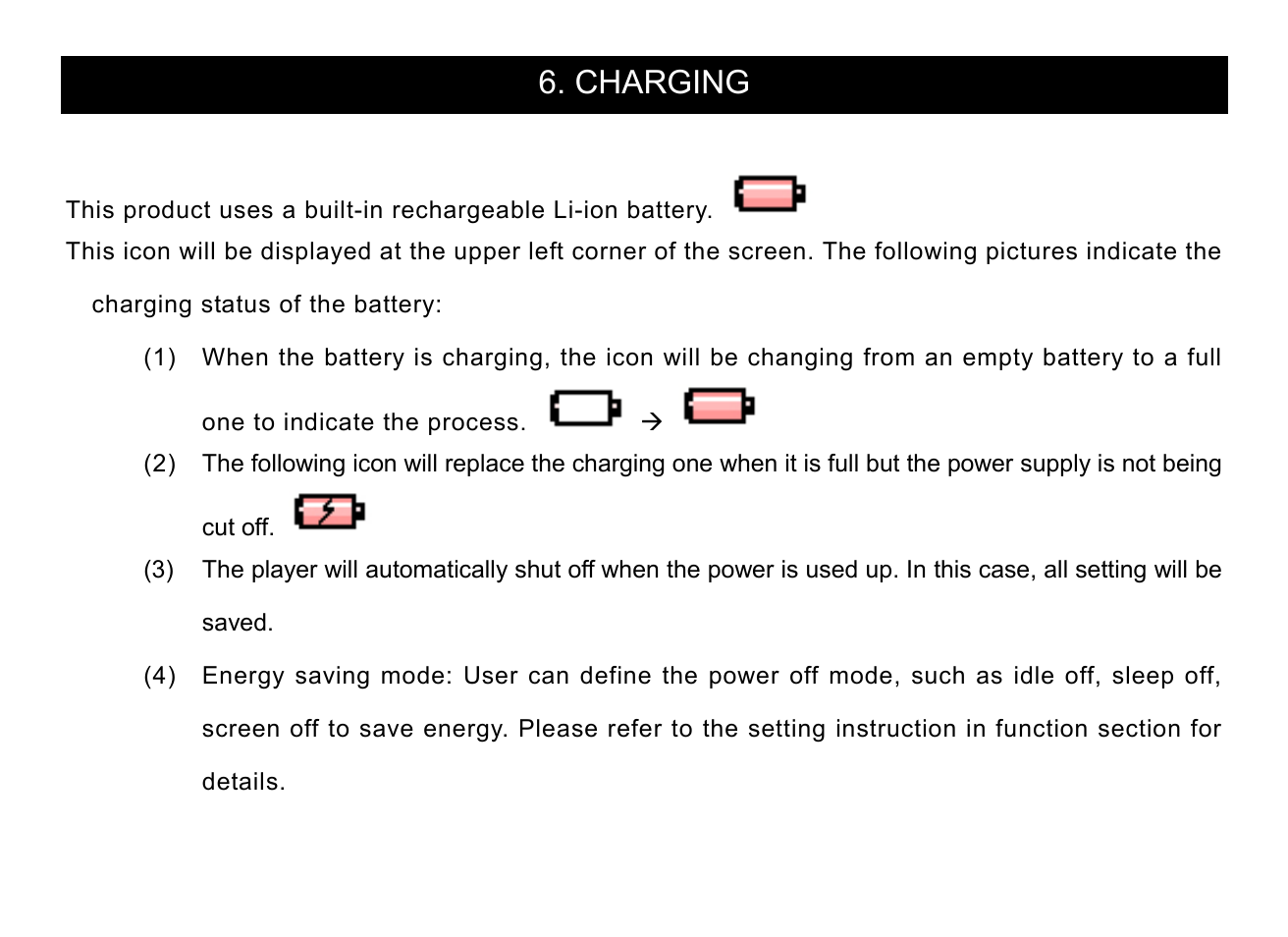 Charging | Nextar MA715 User Manual | Page 7 / 46