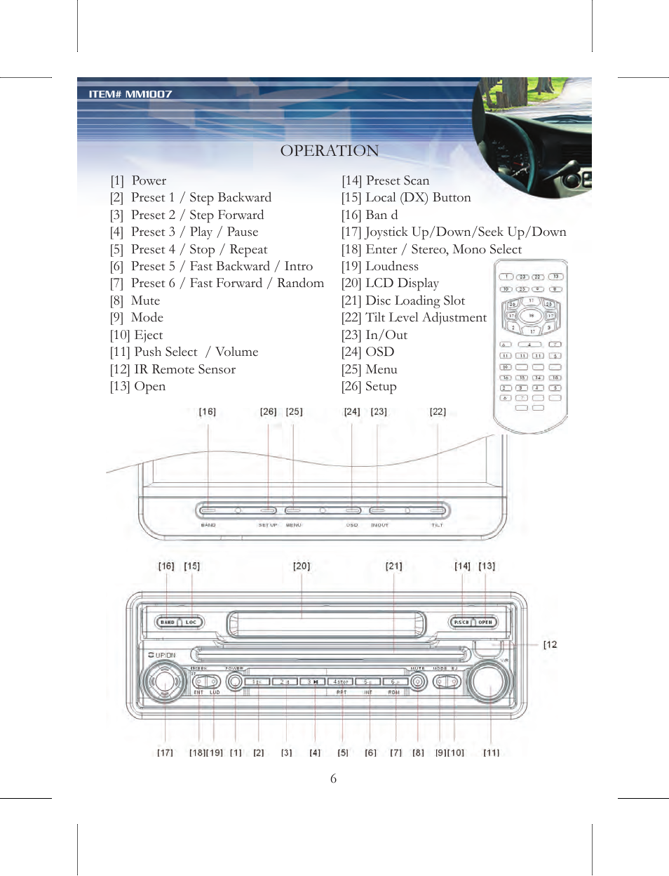 Operation | Nextar MM1007 User Manual | Page 7 / 37