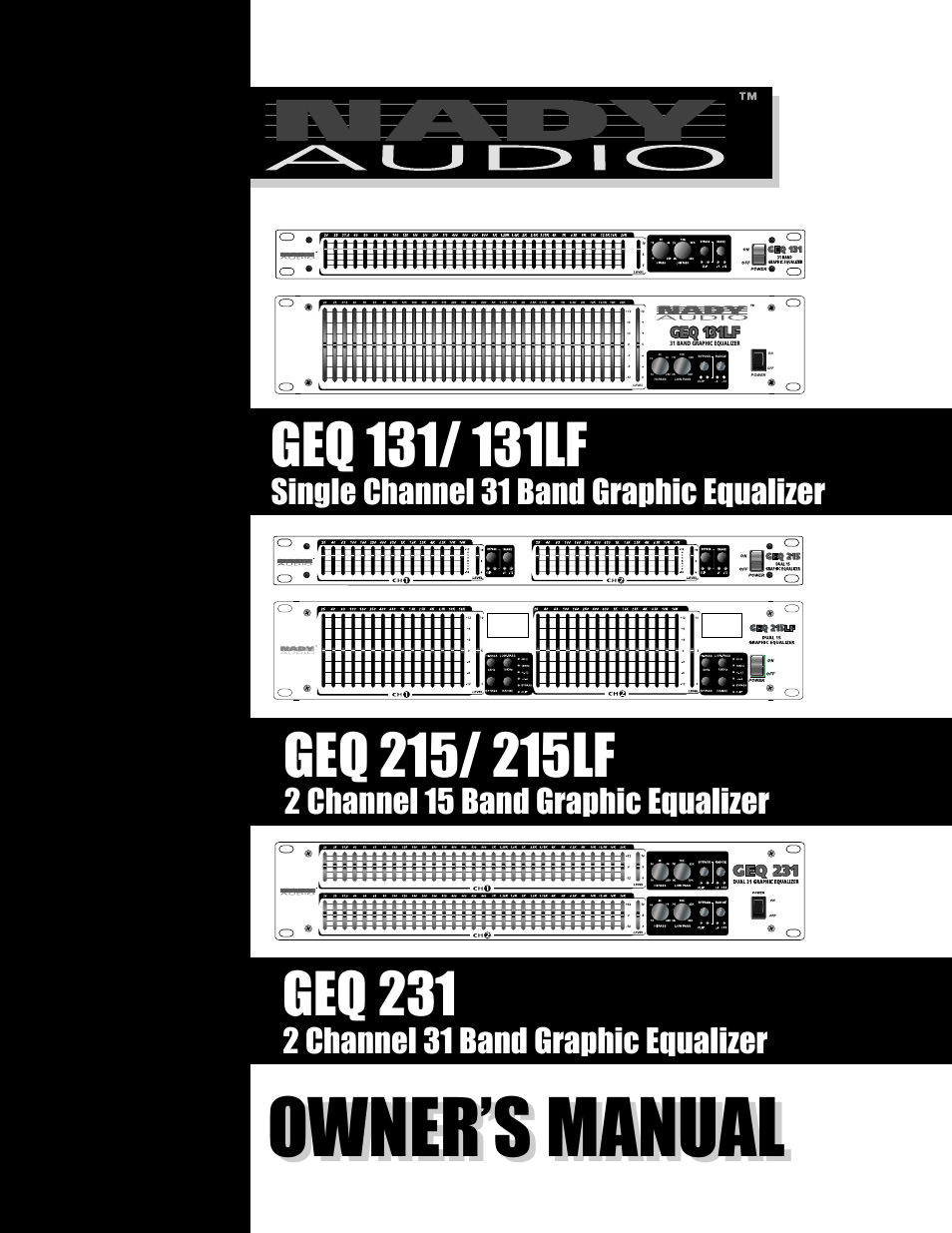 Nady Systems GEQ 231 User Manual | 11 pages