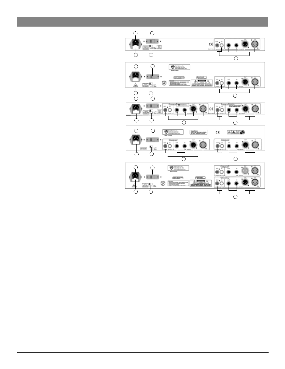 Geq 231, Rear panel controls and connections, Single channel 31 band graphic equalizers | 2 channel 15 band graphic equalizers, 2 channel 31 band graphic equalizer | Nady Systems GEQ 231 User Manual | Page 7 / 11