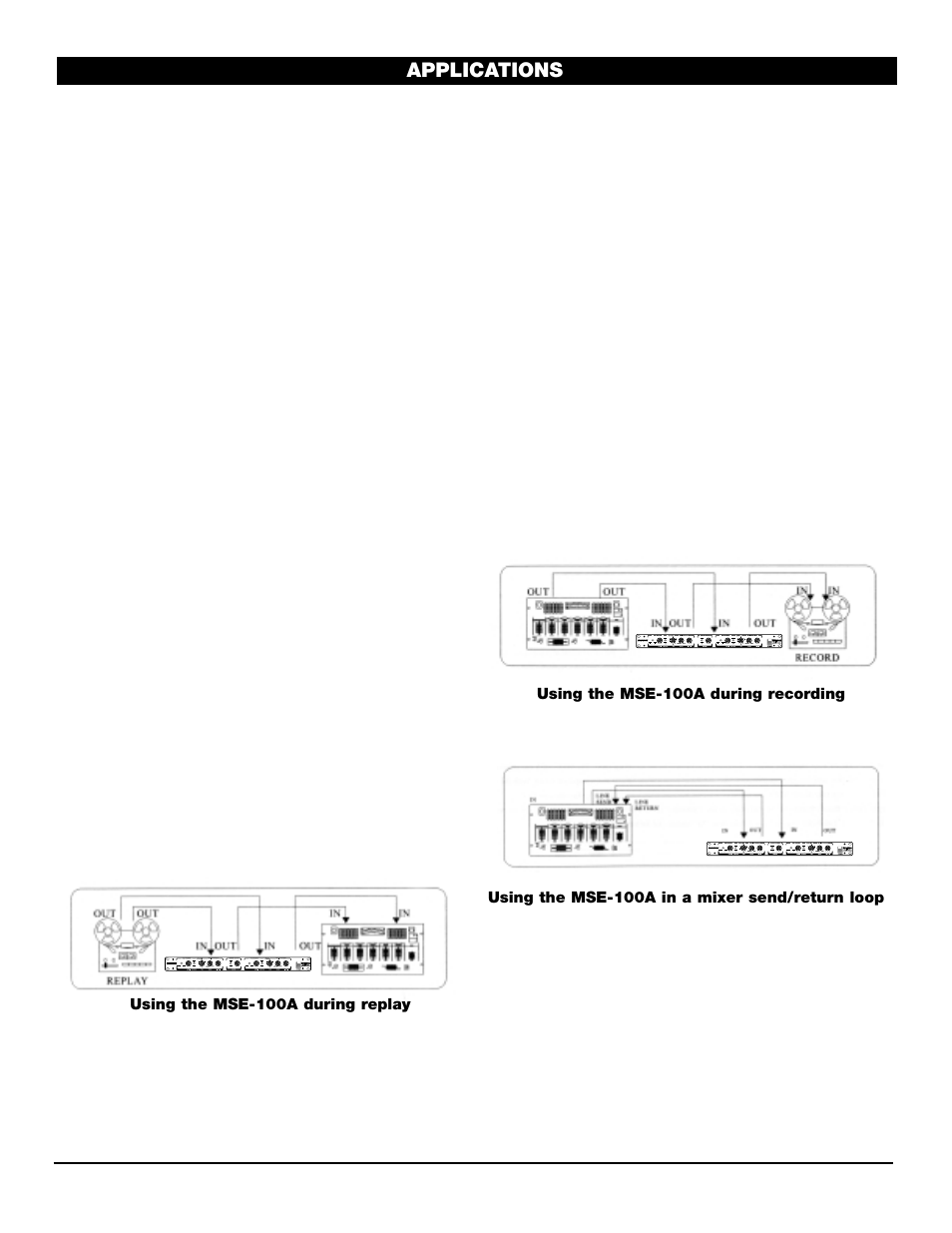 Applications | Nady Systems MSE-100A User Manual | Page 7 / 10