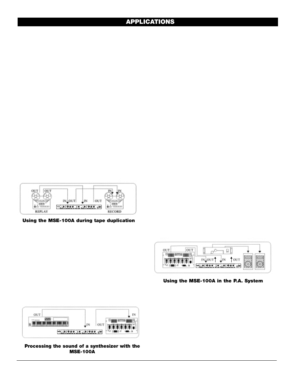 Applications | Nady Systems MSE-100A User Manual | Page 8 / 10